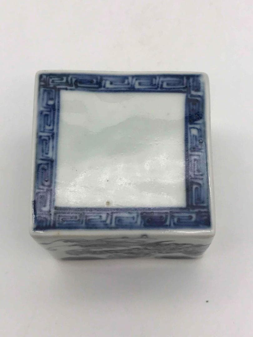 清乾隆時代　染付 青花龍紋印　遊印　置物 唐物【旧家蔵出し】希少(F-53)