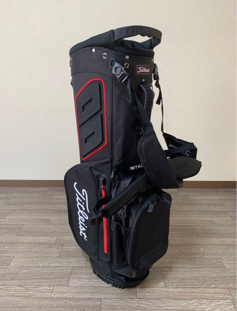 タイトリストPlayers 4 スタンドバッグ　ブラック&レッド　14分割式