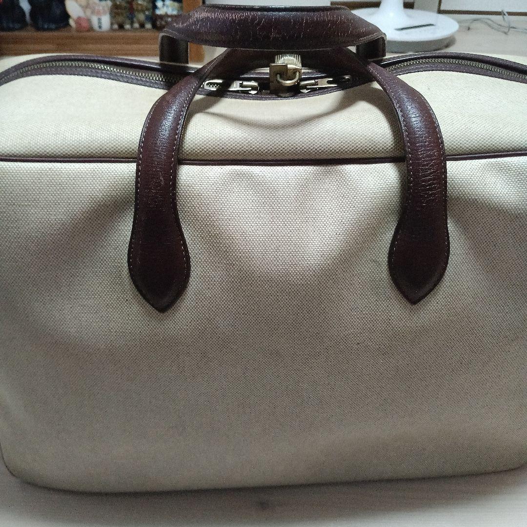 HERMES ヴィクトリア50 ボストンバッグ ベージュ