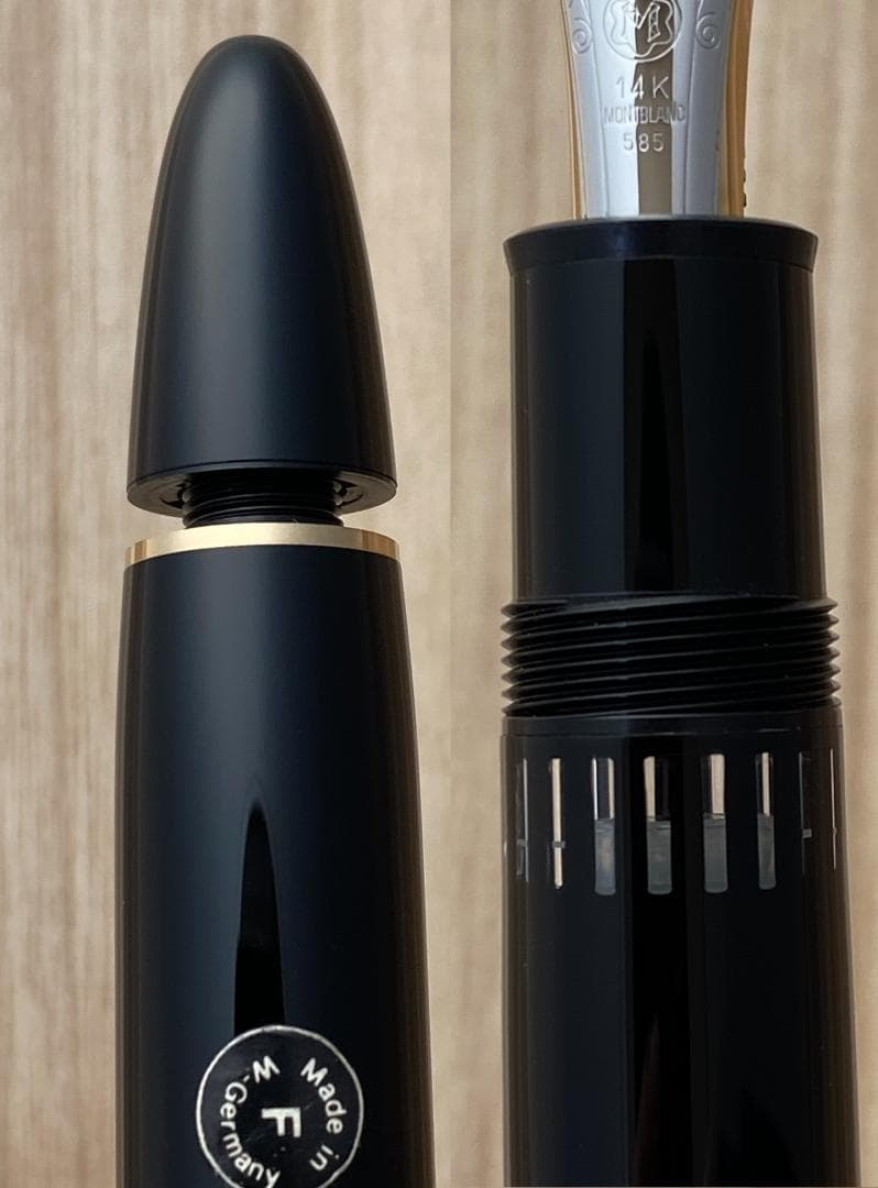 未使用に近い モンブラン 149 14K (F) エボナイト製 吸入式 万年筆