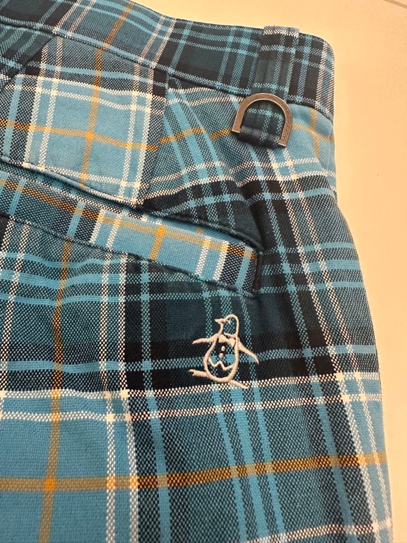 マンシングウェア　Munsingwear　青系　 タータンチェック パンツ
