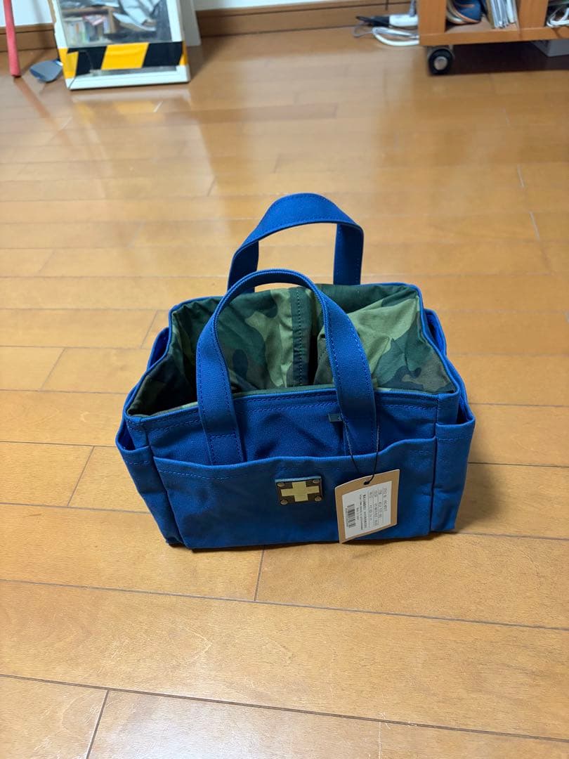 木の庄帆布 ゴルフトートバッグ キャンバス マリンブルー／ブラック　迷彩