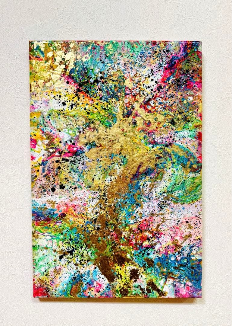 抽象画 原画 金箔 絵画 龍【 龍神幻彩 – Ryujin Gensai – 】