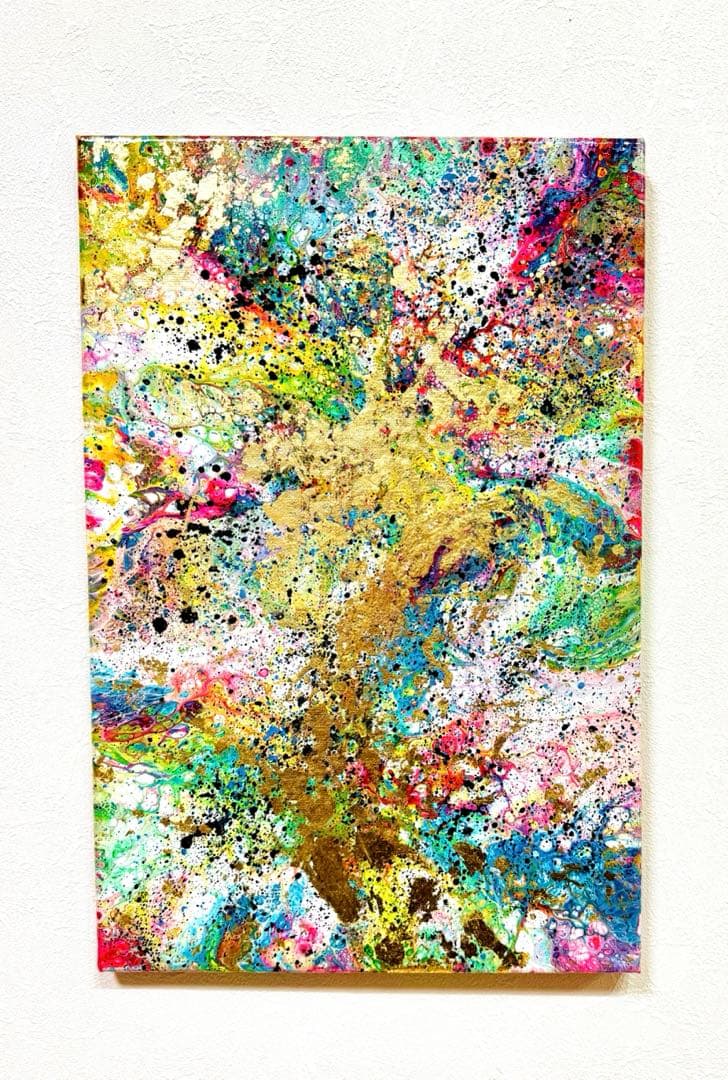 抽象画 原画 金箔 絵画 龍【 龍神幻彩 – Ryujin Gensai – 】