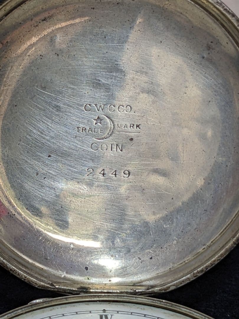 ♦ウォルサム社 銀製鉄道懐中時計 1800年代末頃 アメリカ国内製造 骨董品