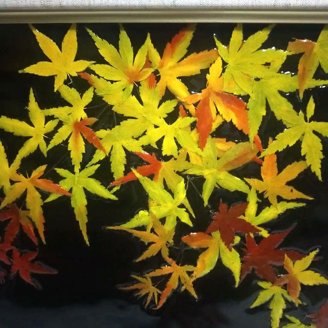 日本絵画 漆画・七宝？木製額