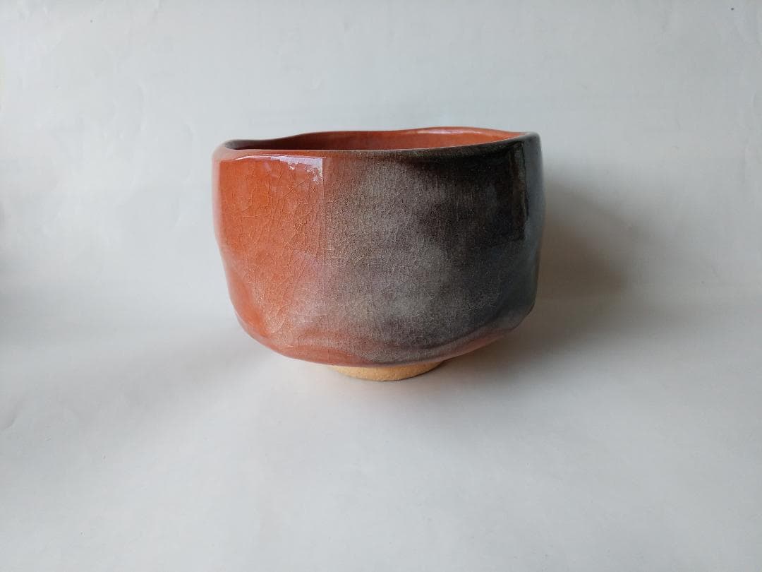 桂窯 檜垣崇楽 作 大徳寺 小堀明堂 書付 銘『明月』赤茶碗 共箱 共布 新品