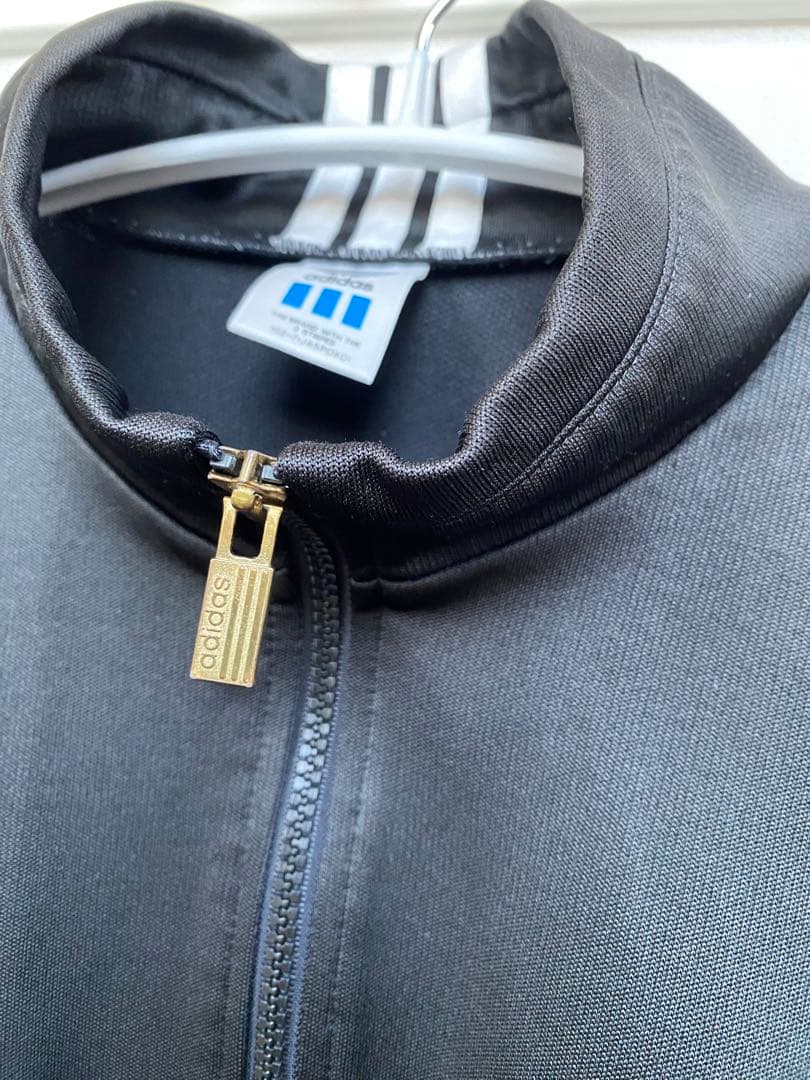 90s アディダス デサント製 セットアップ ジャージ XO 黒　ビッグロゴ