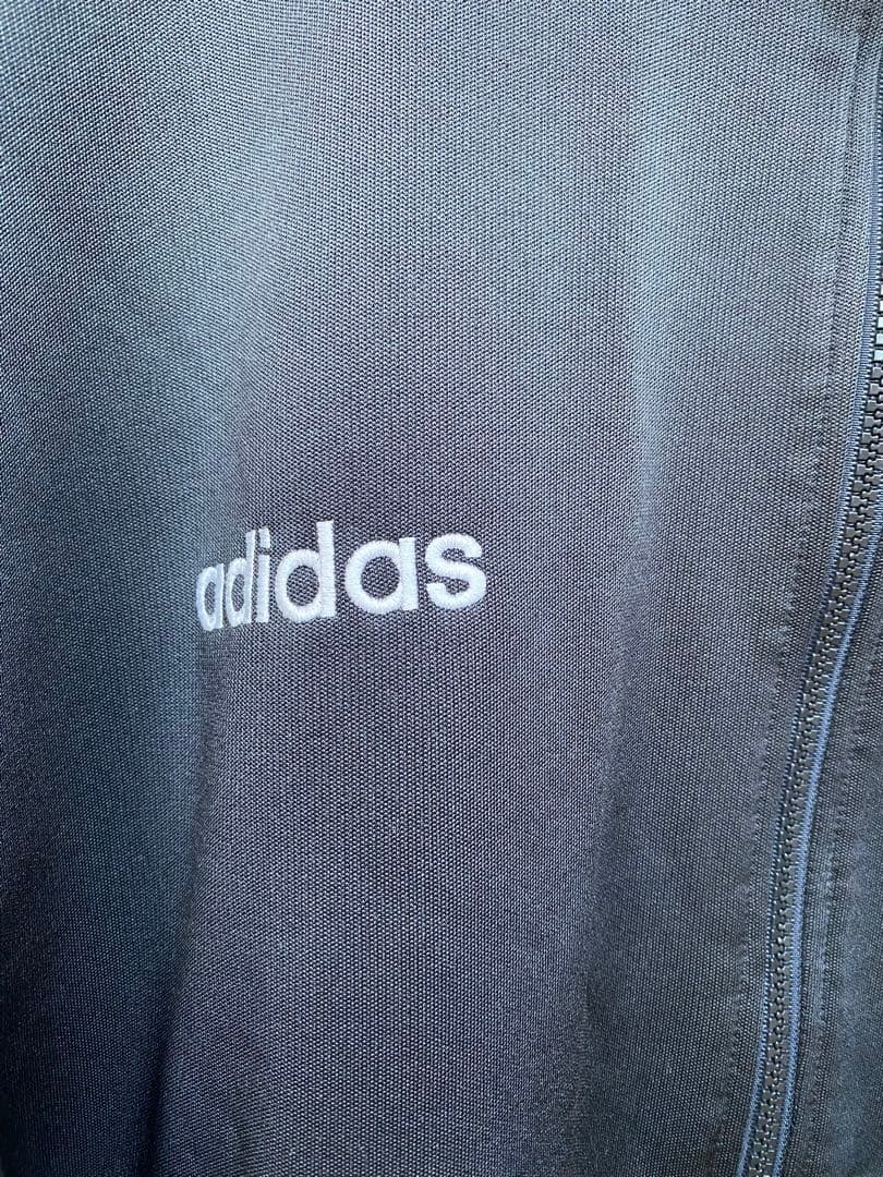 90s アディダス デサント製 セットアップ ジャージ XO 黒　ビッグロゴ