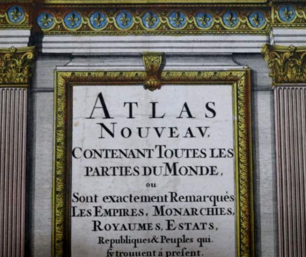 西洋古地図　大型　17世紀　H. Jaillot 地図帳のタイトル（扉絵）稀少