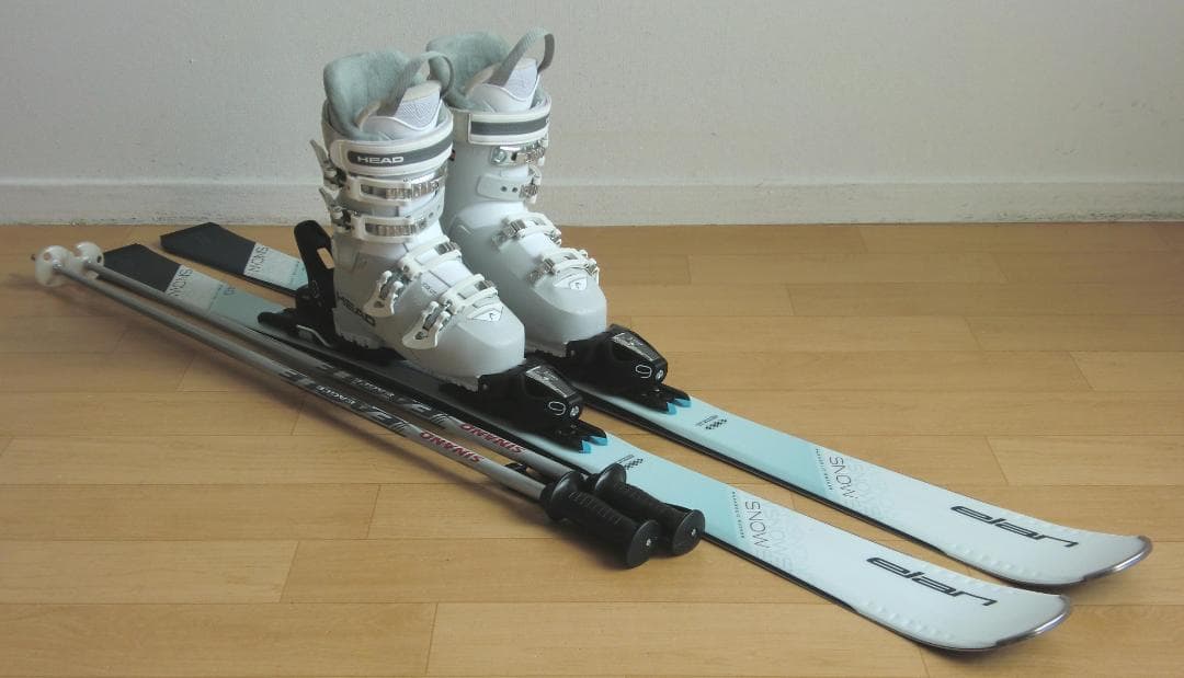 ■■送料無料■ELAN■女性用スキーフルセット■板140靴23.5■メンテ付■■