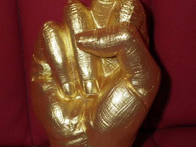 ファックサイン★置物★金★26★ミドルフィンガー★Fuck★雑貨★インテリア