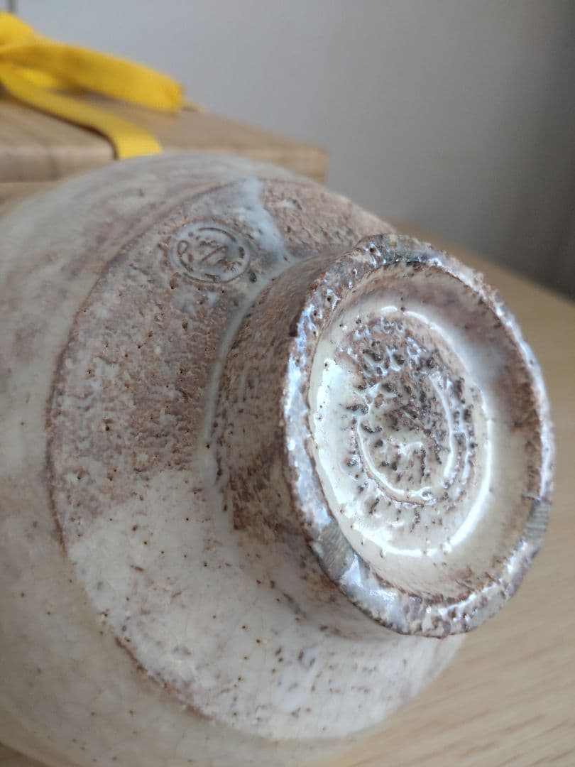 【萩焼】十二代　田原陶兵衛　貫入　茶碗　県無形文化財保持者　斗々屋　堅手　玉子手