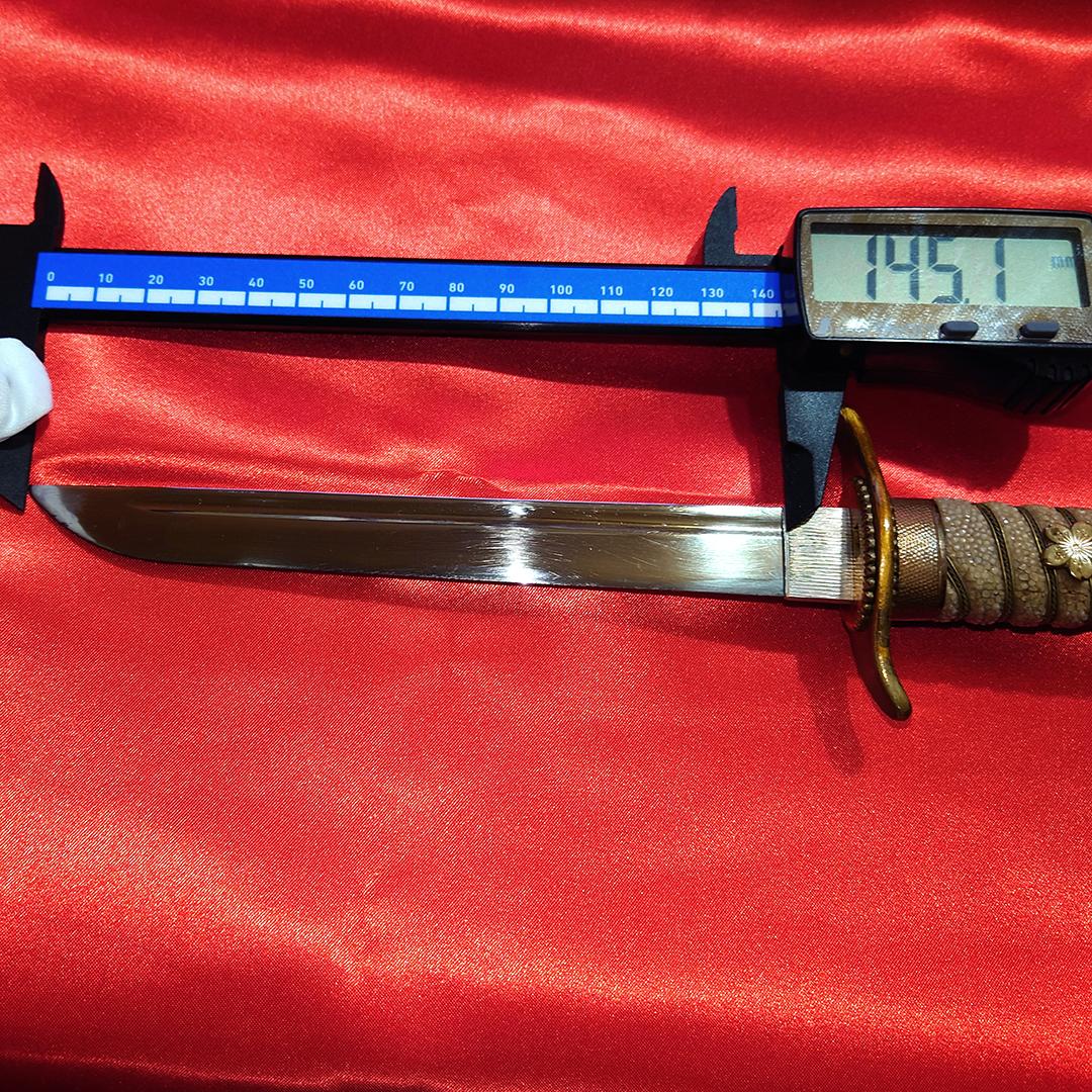 日本軍 海軍 短剣 赤鮫革研出鞘 当時物 リペア品 模造刀