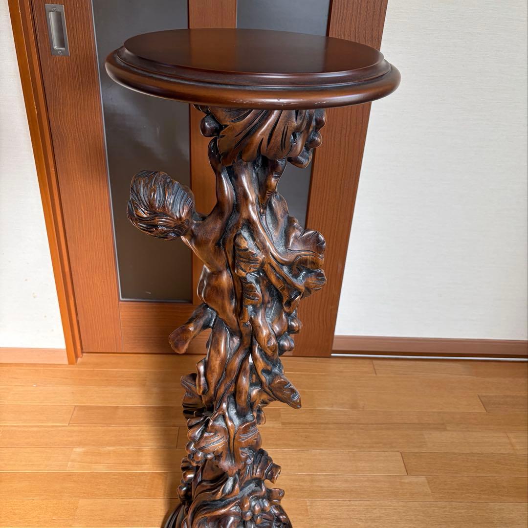 ○*○様 昭和アンティーク木製花台テーブル 約106cm