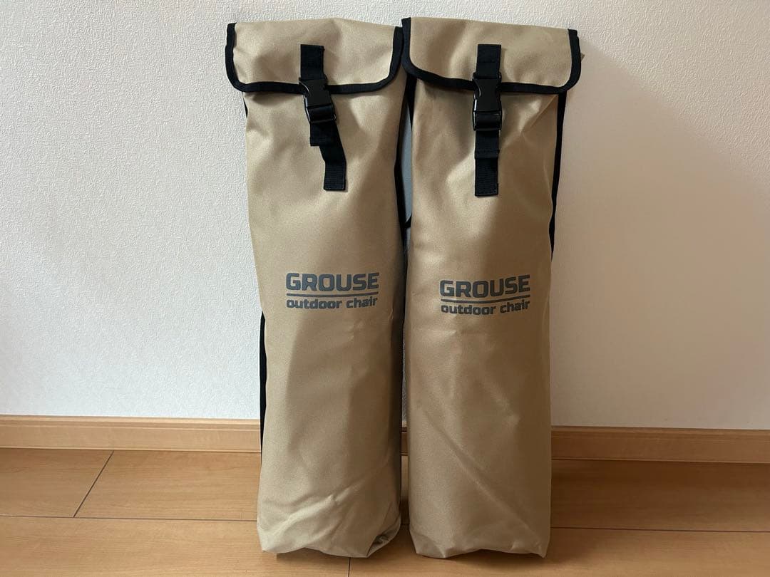 GROUSEグラウス　アウトドアローチェア　ブラック×2セット