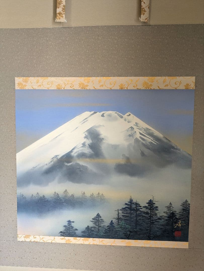 ［美品］富士山 日本画 掛け軸