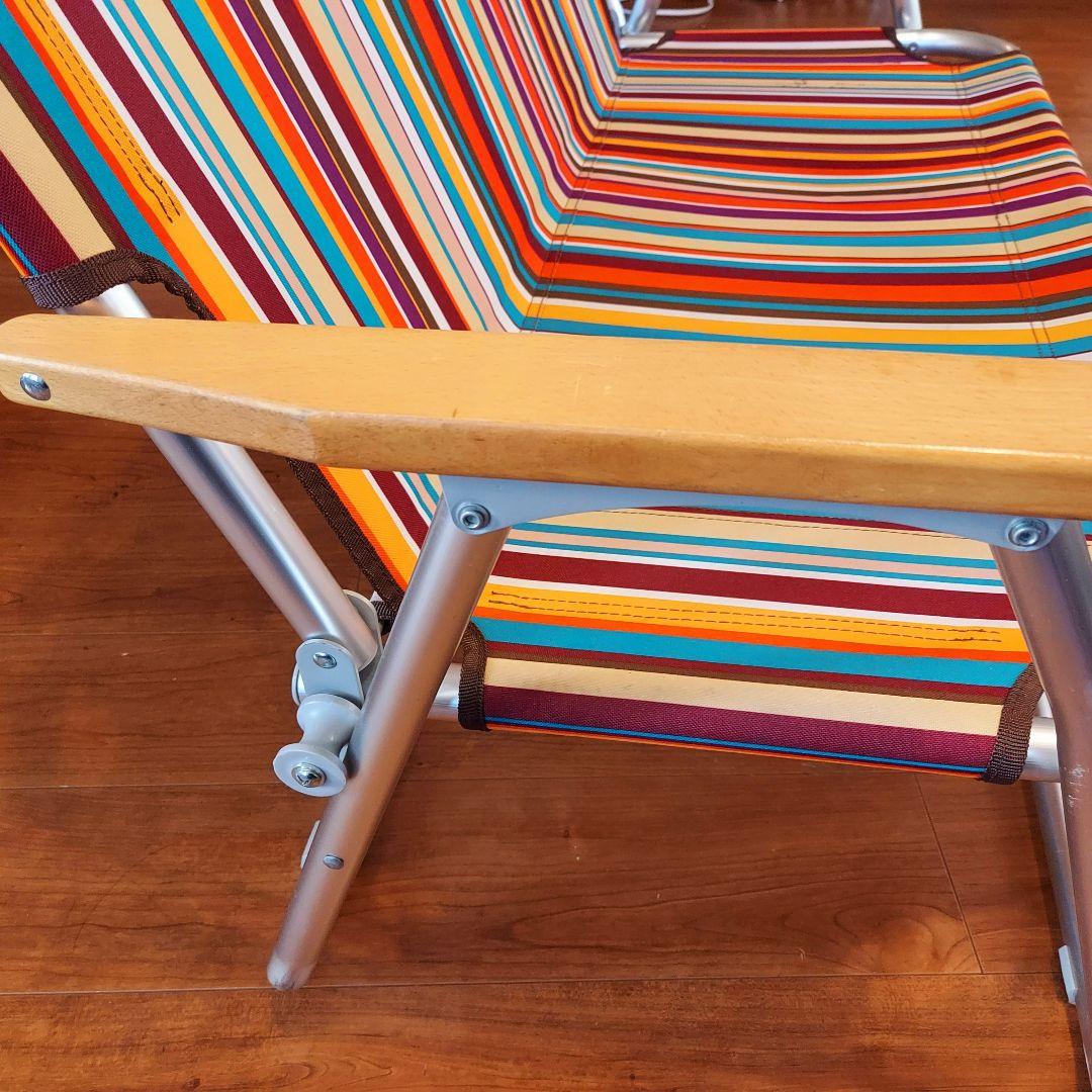 LOGOS ロゴス チェア for2-ST オレンジストライプ ベンチ 2人掛け