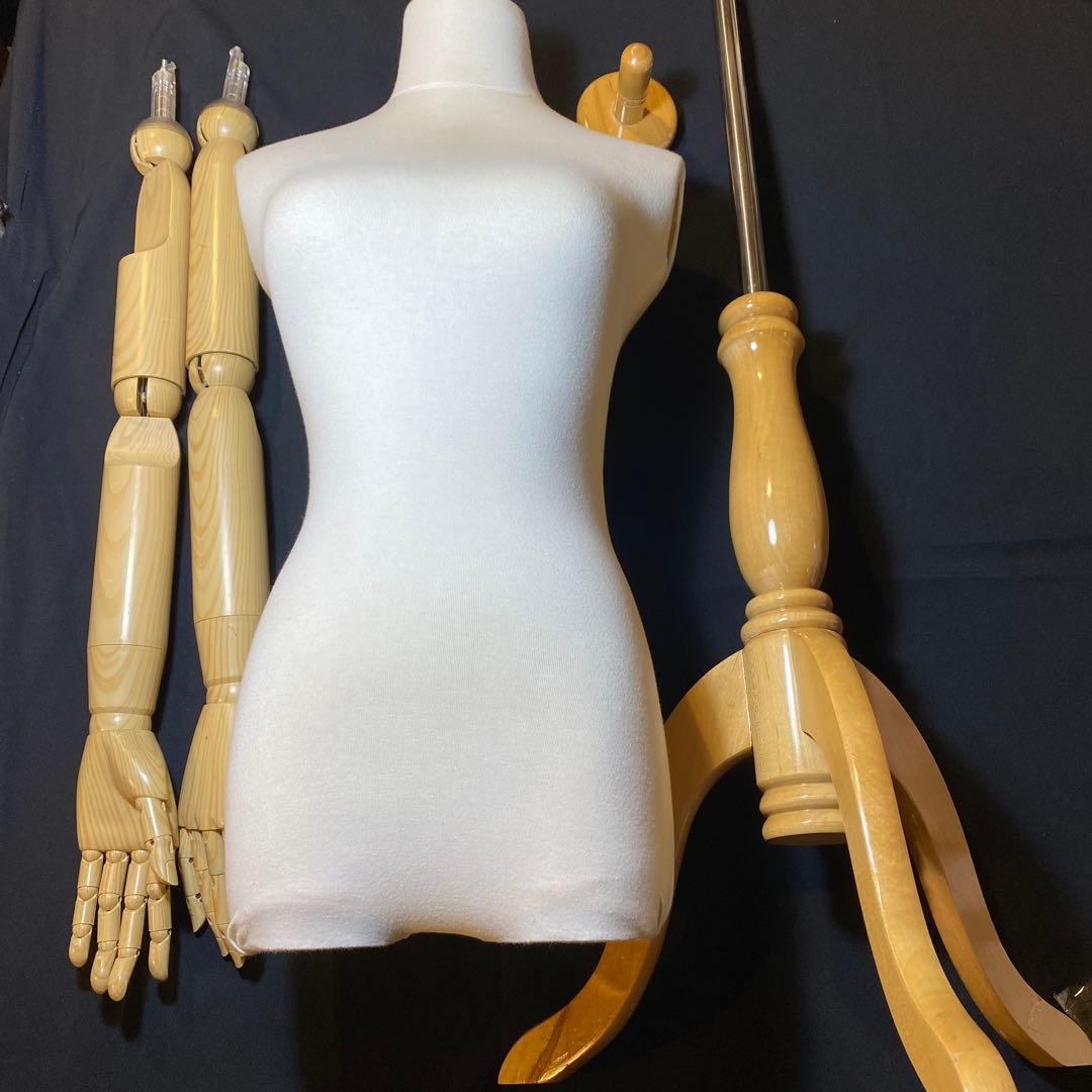 布製 トルソー マネキン 木製 猫足 スタンド付き