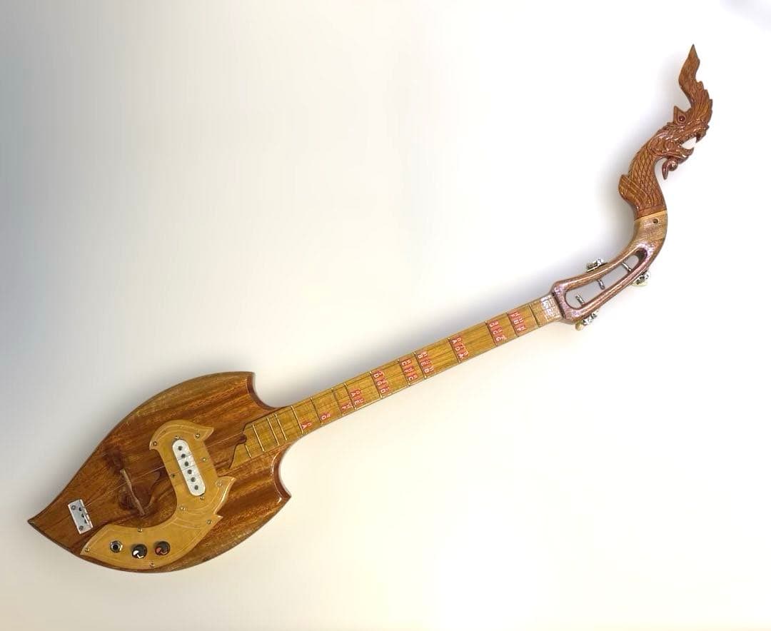 タイ 伝統楽器 エレクトリック ピン 三弦 バンコク 民俗楽器 Thai 未使用