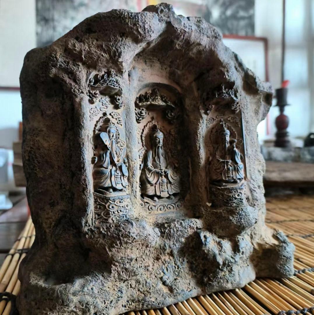 仏像 三清道祖石窟仏像 鎮宅 文房文鎮 平安 玄関 禅意 置物 工芸品 美術品