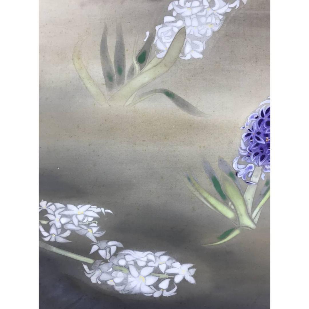 模写/速水御舟/紫蘭/シラン/花図/横物/掛軸/名家伝来/AK-237