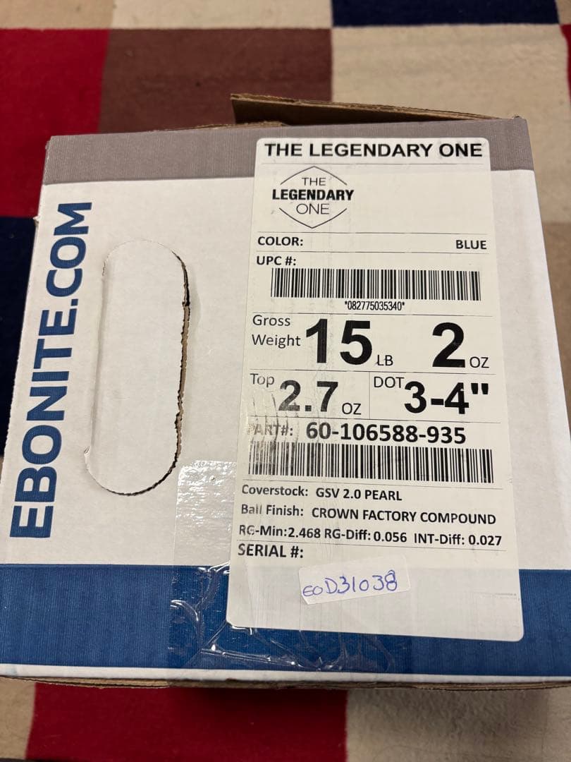 【新品】Ebonite レジェンダリーワン 15ボンド