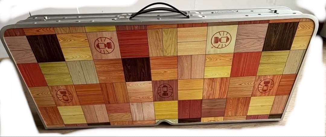 Coleman アウトドアテーブル モザイク　木目調