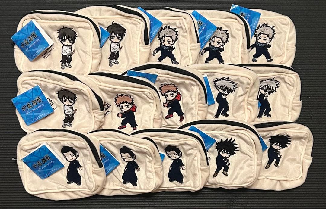 【当日発送】呪術廻戦 スクエアポーチ 五条悟 夏油傑 乙骨憂太 など 15個