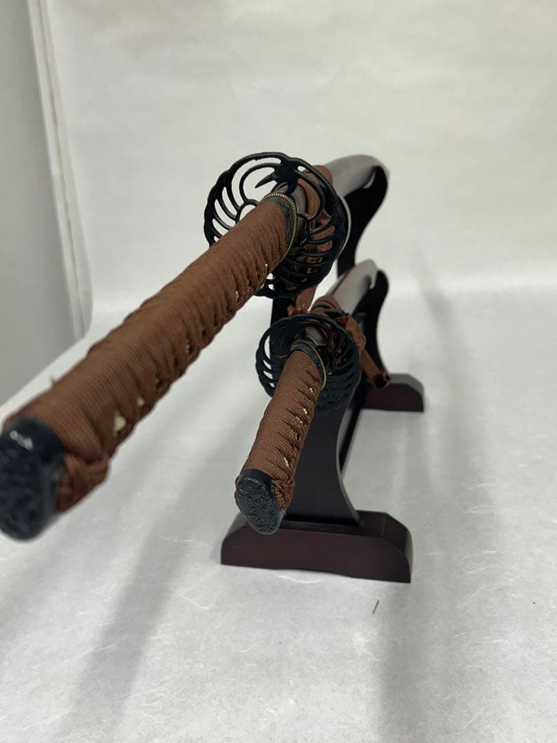 模造刀 刀 日本刀 武具 大小2本セット　鶴透かし鍔　美品 コレクション