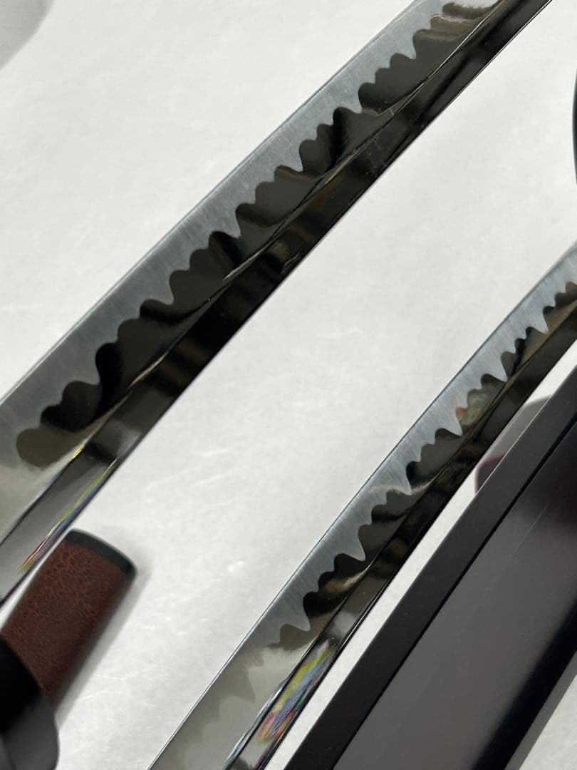 模造刀 刀 日本刀 武具 大小2本セット　鶴透かし鍔　美品 コレクション