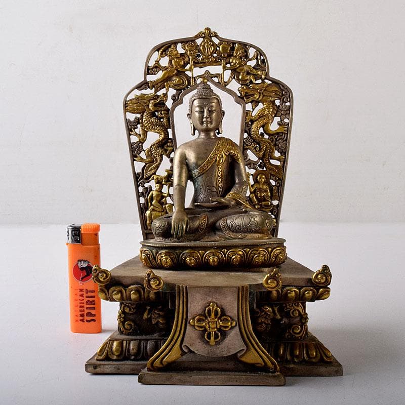 仏教美術　古銅塗金　チベット仏　仏像　置物　V　7815