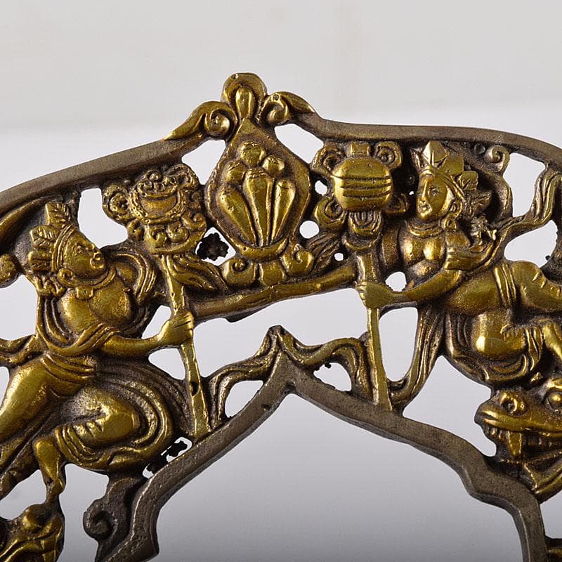 仏教美術　古銅塗金　チベット仏　仏像　置物　V　7815