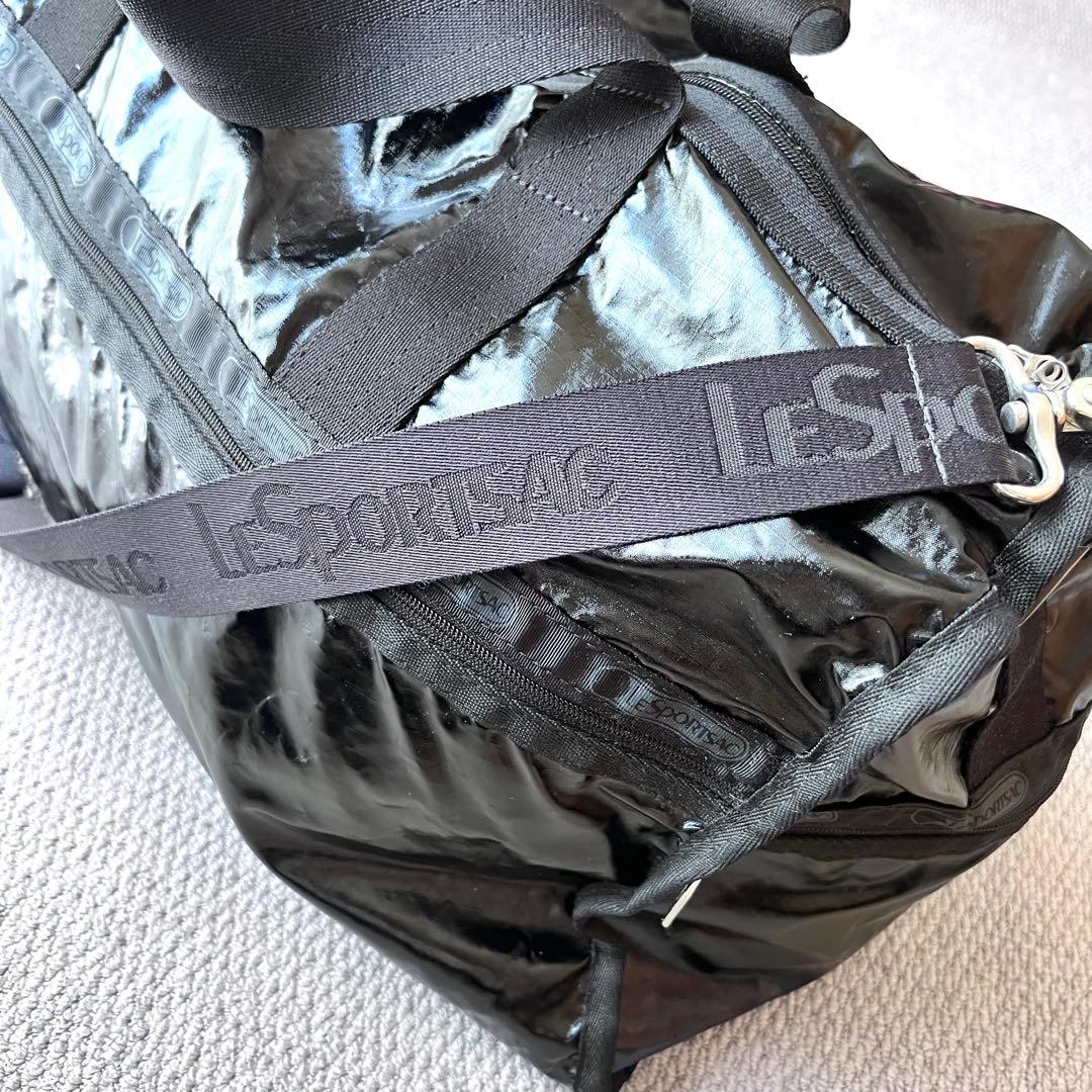 【良品】レスポートサック　黒　ナイロンボストンバッグ　軽量　大容量　エナメル