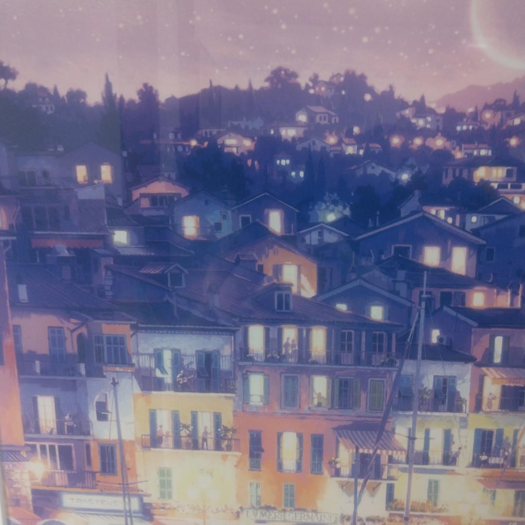 笹倉鉄平　ヴィルフランシュ　中古　大判額装アートポスター