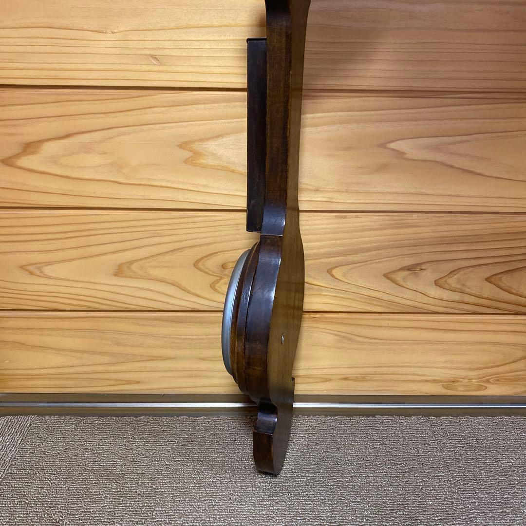 舶来品　アンティークバロメーター　重厚な木彫りの気圧計