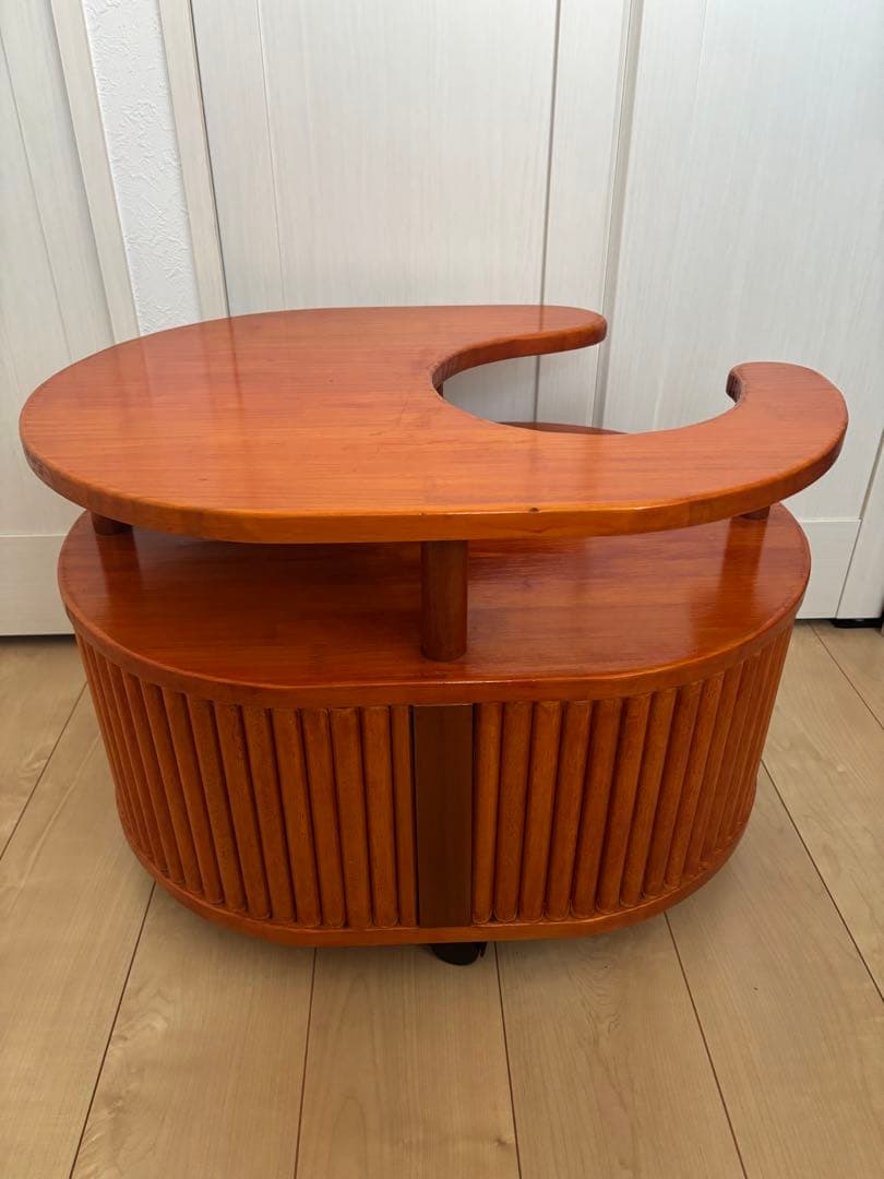 【希少】日光杉並木デザイン 木製ポットワゴン