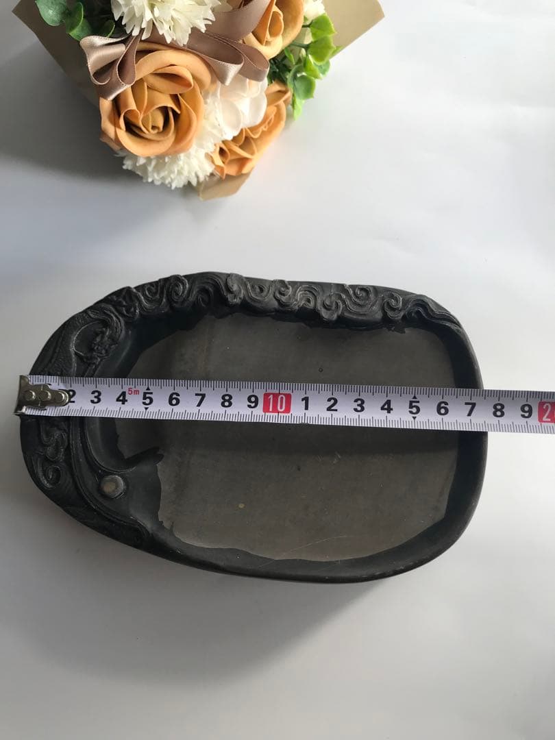 中国美術 端渓硯　雲龍彫刻　石眼 箱入 文房四宝 コレクション