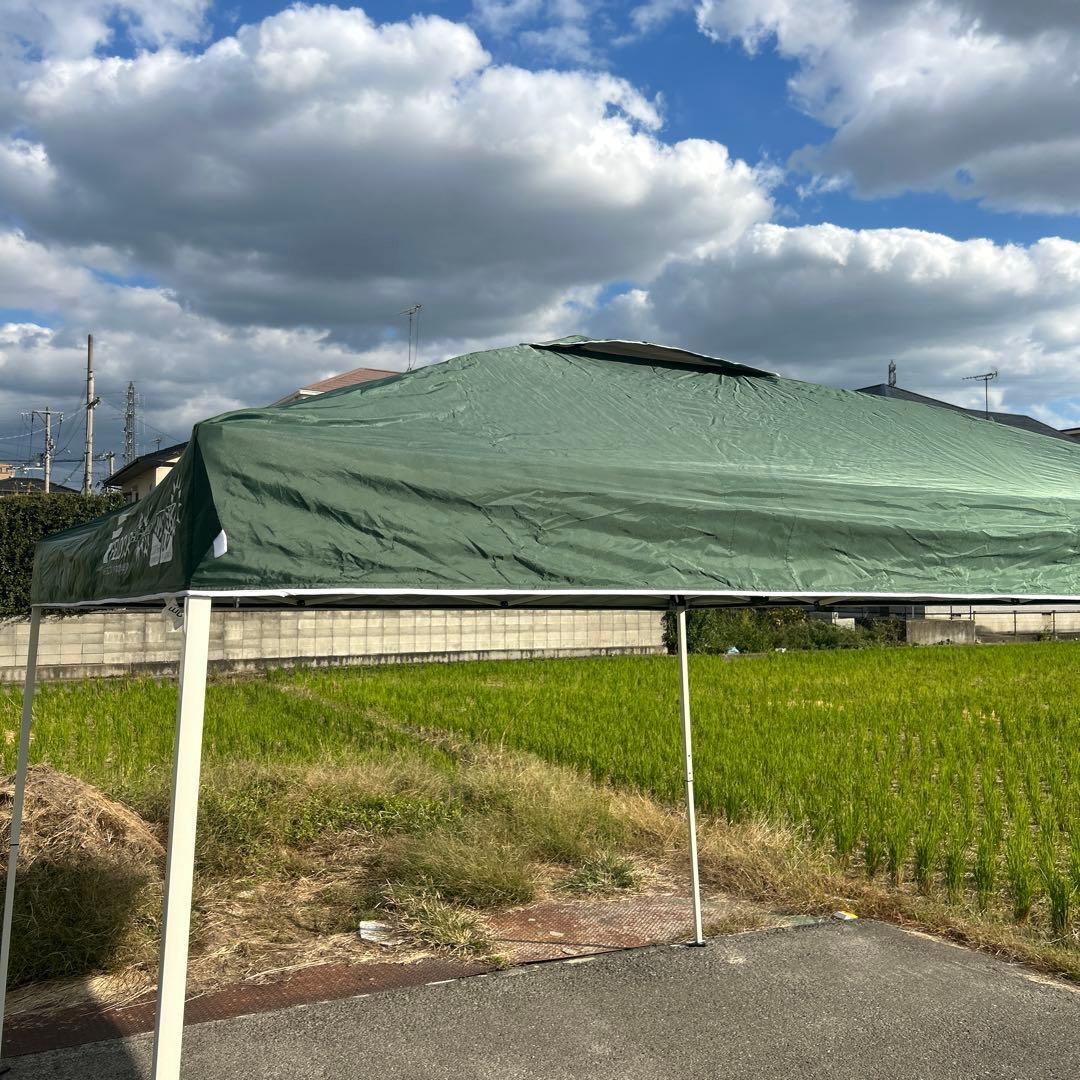 FIELDOOR タープ ワンタッチテント3mx3m グリーン　収納バッグ付