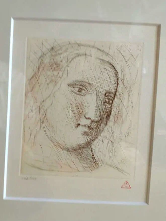 有本利夫 銅版画 「男の顔」オリジナル 限定版