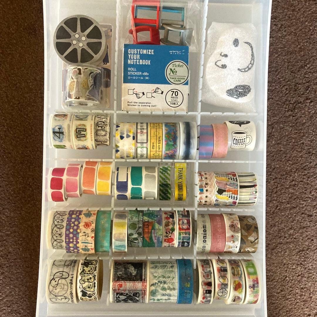 【期間限定価格】マスキングテープ他139点セット/無印良品2段引き出し収納付き