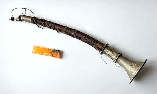 ★W2702★ネパール 古い 笛 シャーナイ リード楽器 瞑想 仏具