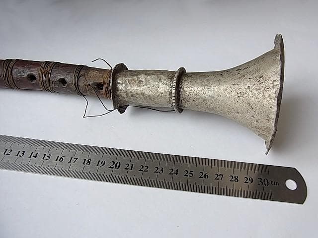 ★W2702★ネパール 古い 笛 シャーナイ リード楽器 瞑想 仏具