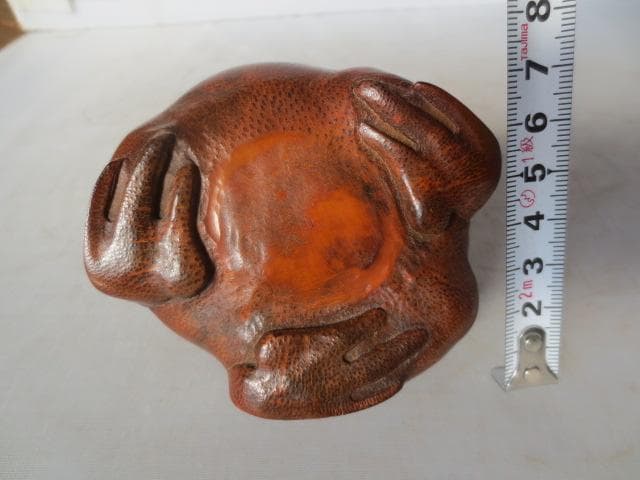 竹根　蛙　　木彫仏　木彫　高さ8.7㎝　　R7/12/3-2