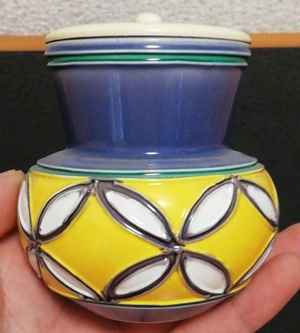 笹田有祥作　交趾焼　鮟鱇　茶器　茶入　共箱　茶道具