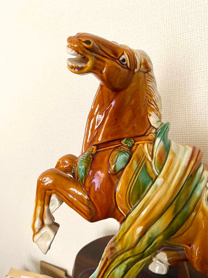 唐三彩千里馬 彫塑像