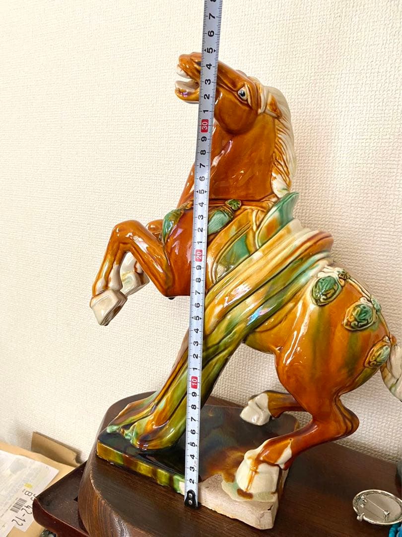 唐三彩千里馬 彫塑像