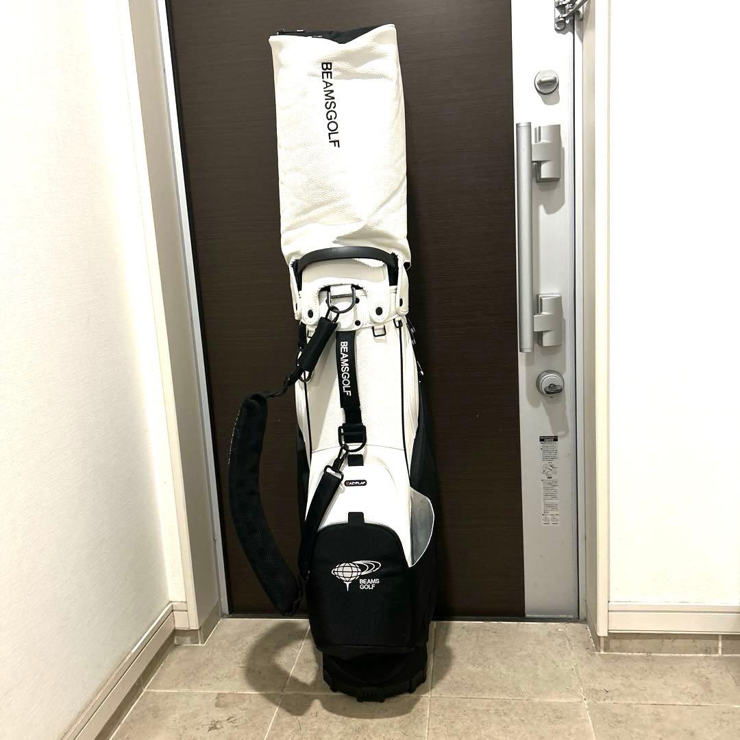 BEAMS GOLF キャディバッグ 白/黒バイカラー