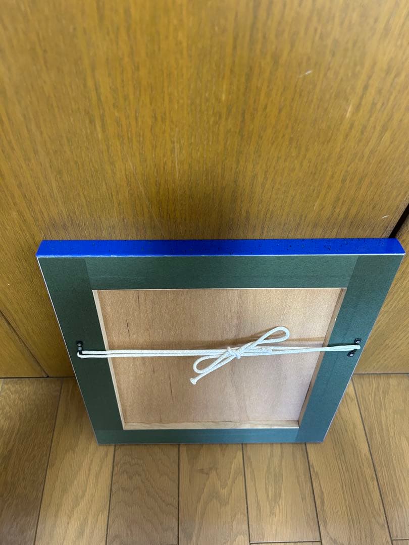 ジョージ・ロドリーゲ「ブルードッグ」背景赤 額縁入り 幸運の青い犬 箱付