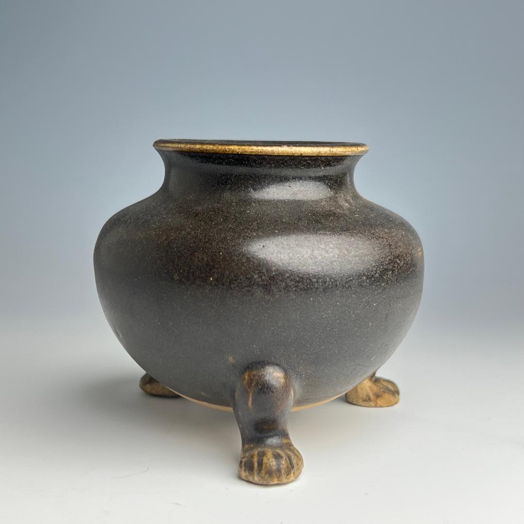 唐黒彩三足香炉 初唐盛 唐三彩 唐物 古玩 中国美術 811b